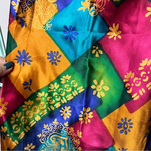 Vintage Multicolor Patchwork Mini Slip Dress Large - Picture 3 of 7